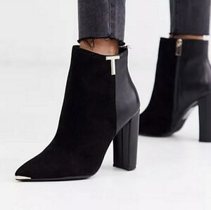 Ted Baker Inala T Leather Booties navy size 8.5